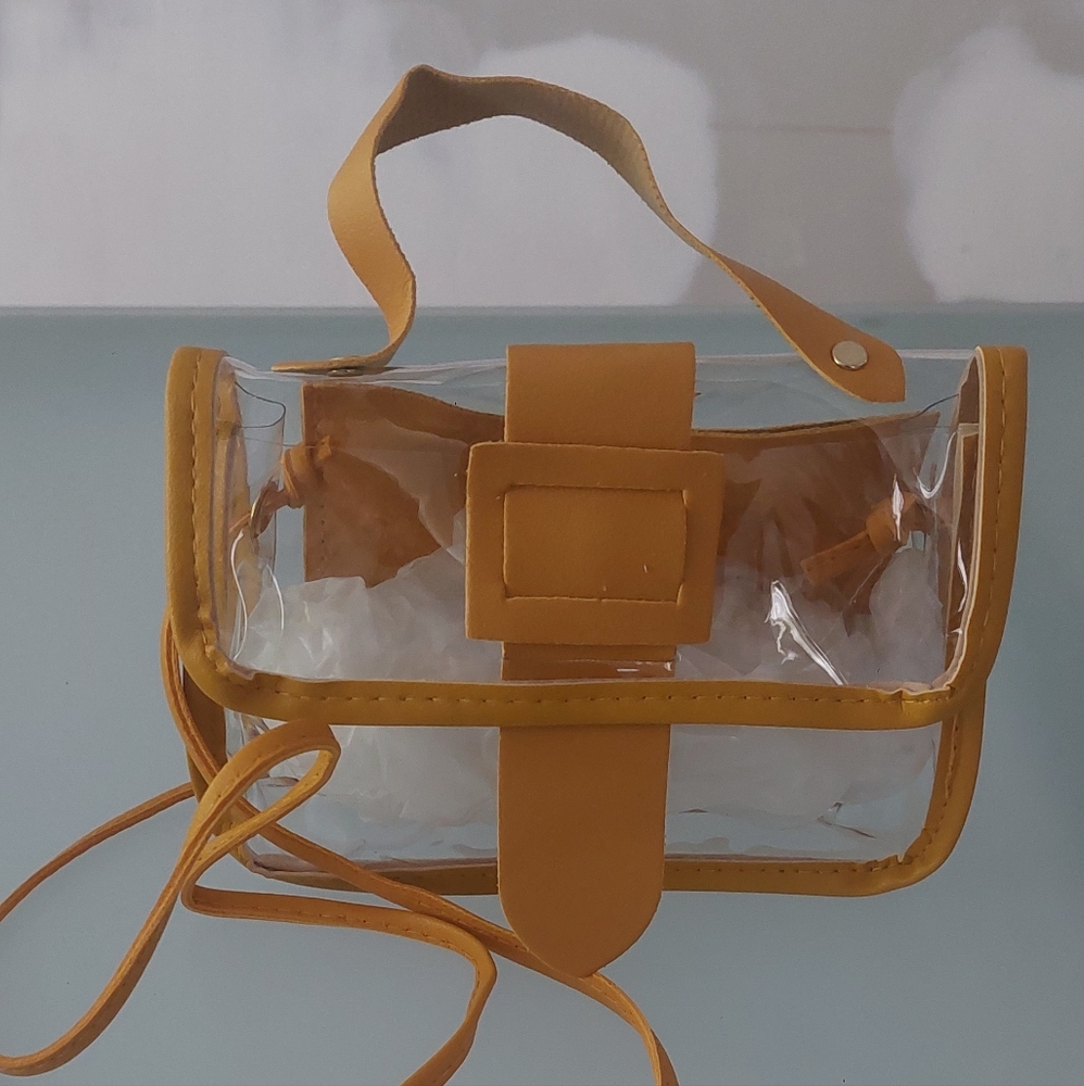 Beautiful  clear purse hand bag or a shoulder purse.